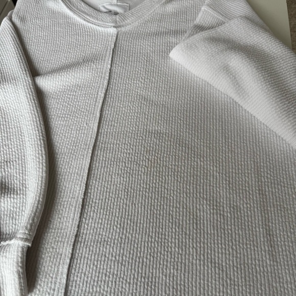 Aerie Oversized White Waffle Knit Sweater size XL - Picture 3 of 3